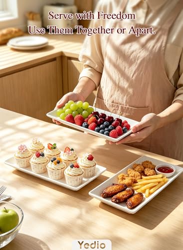3 Tier Serving Tray, 12 Inch Dessert Display Stand, Black Stand | 3*Porcelain Durable Serving Plates, Microwave/Dishwasher Safe, Modern Cupcake Fruit Buffet Display, Wedding/Tea/Party serving - color: Black, size: 12 Inch