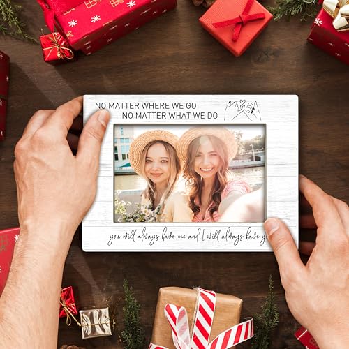 YSTEP Best Friend Photo Frame, Long Distance Friendship Gifts, No Matter Where We Go No Matter What We Do Gifts, Wood 4x6 Picture Frame for Desk Display-B03 - style: Style 2