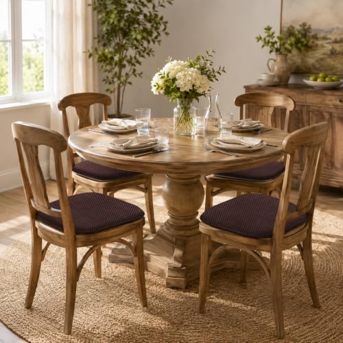 Kitchen Chair Cushions for Dining Chairs Thin Non Slip Office Seat Pads | Brown 17x15 U Shaped Washable Soft Thick Memory Foam Large Metal Wooden Outdoor Patio Chair Cushions - color: New Brown