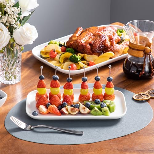 vancasso Stern Serving Platters Set of 3, 11/13/ 15 Inches Rectangular Ceramic Serving Plates, White Serving Trays for Entertaining - color: White, size: 3 Pieces