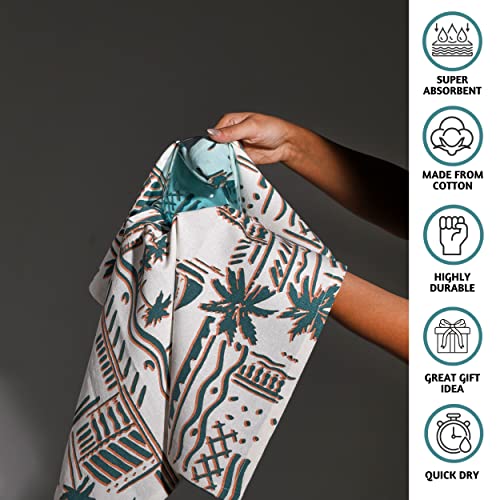 Folkulture Cute Kitchen Towels - Summer Kitchen Towels with Hanging Loop | 100% Cotton, Machine Washable, Tea Towels for Dying Dish Kitchen Essentials, Housewarming Gifts New Home, 20 X 26 Inch - color: Aloha