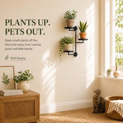 Window Plant Shelf, Wall Mounted Rotating Plant Holder Indoor | 3-Tier Metal Window Plant Shelves, Swivel Wall Plant Holder for Flowers, Herbs, Succulents and Houseplants
