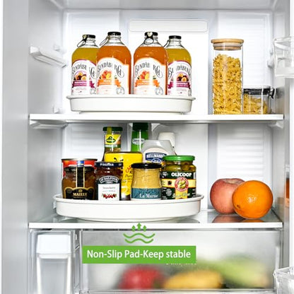 Amolliar Lazy Susan, Turntable Organizer for Cabinet, Metal White 10" 2Pack | Spice Rack for Fridge, Pantry, Cabinet, 360 Rotating Trays Countertop, Under Sink Organizer, Kitchen Condiment Organizer - size: White 10'' 2Pack
