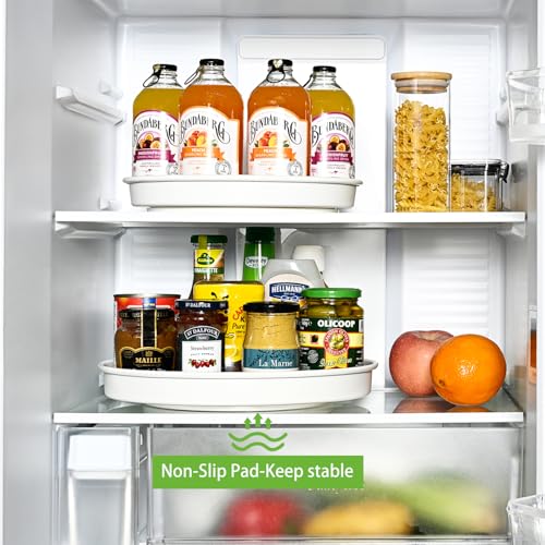 Amolliar Lazy Susan Organizer, 10" Metal Rotating Turntable Organizer White | Lazy Susan for Cabinet Fridge, Pantry Organizer, Spice Rack Condiment Organizer for Kitchen, Countertop Bathroom Vanity Tray - size: White 10'' 1Pack