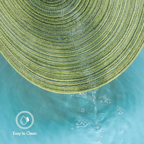 Winknowl Round Braided Placemats Set of 8 Washable Woven Heat Resistant Table Mats for Kitchen Dining Tables 15 inch Round Place Mats (Pea Green,8) - color: Pea Green, size: 8pcs