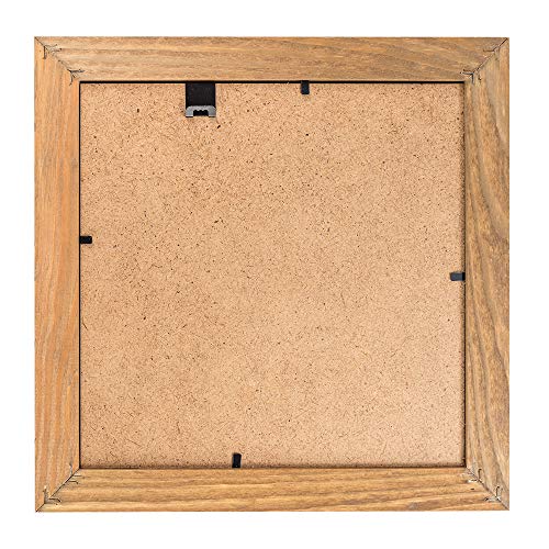 Rustic Wooden Square Picture Frame 12x12 Inch - 100% Natural Solid Eco Distressed Wood for Wall Mounting Photo Frame - Walnut - size: 12x12
