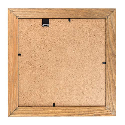 Rustic Wooden Square Picture Frame 12x12 Inch - 100% Natural Solid Eco Distressed Wood for Wall Mounting Photo Frame - Walnut - size: 12x12