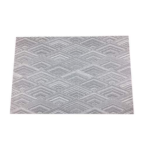 Luxury Placemats Woven Vinyl Non-Slip Insulation Heat Stain Resistant Washable Table Placemats Kitchen Dining Table Top Meal Mat Place Mats PVC Set of 6, Shape of Grey Diamond - color: Grey-diamond