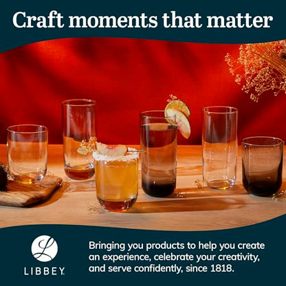 Polaris Tumbler & Rocks Drinking Glasses Set of 16, Clear Glass Cups | 16.25 oz and 12.25 oz Capacities for Water, Juice, Cocktails, and More with Dishwasher-Safe Convenience for Easy Cleanup - color: 05 - Polaris