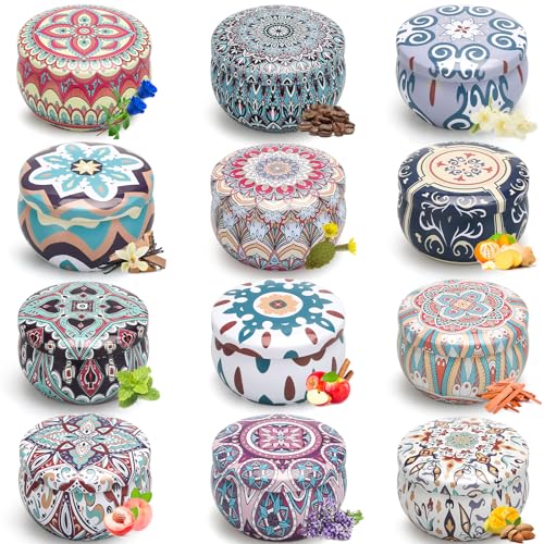 Scented Candles Gift Set, 12 Pack Soy Wax Aromatherapy Candles | 12 Scents, Up To 300-Hour Burn, Gift Box Included, Home Fragrance, Spa Relaxation, Gifts for Women - color: Gray