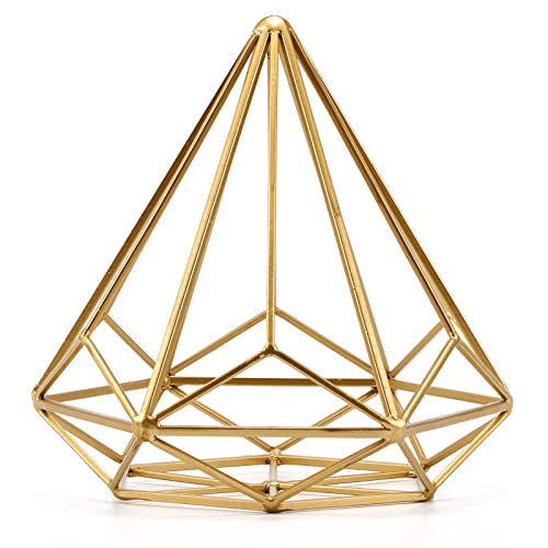 6" Gold Decorative Sphere,Geometric Sculpture Tabletop Decorative Balls | Geometric Sculpture，Tabletop Decorations for Living Room, Study，Bedroom，Modern Home Decor Accents - color: Gold-c
