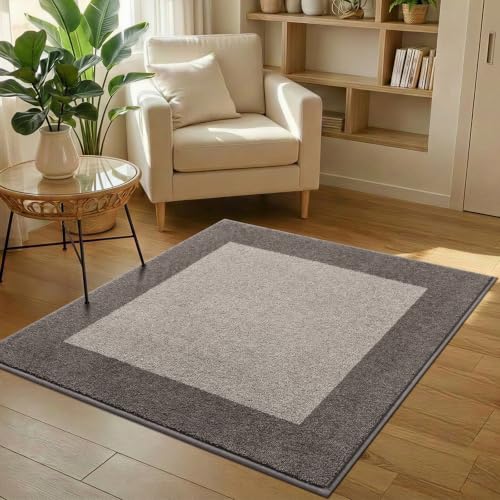 Square Rug 48" x 48", Non Slip Kitchen Rug for Floor, Roll Packing | Non Slip, Machine Washable, Absorbent, Quick Drying, for Entryway, Bedroom, Living room - color: Beige, size: 48" x 48"