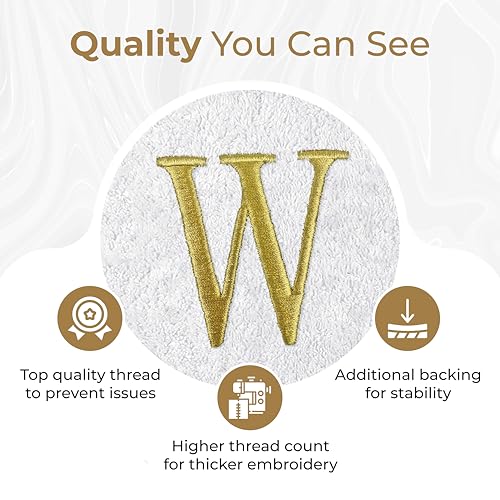 Personalized Hand Towels | Set of 2 | Choose from 12 Fonts | Genuine Turkish Cotton | Oeko-Tex Certified | Personalized Towels | Bathroom Hand Towels - color: White - Hand Towels