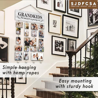 Gifts for Grandparents, Grandkids Picture Frames Gifts for Grandma Nana Grandmother from Granddaughter Grandson, Grandkids The Best Part of Growing Old Photo Collage Frame for Wall - color: Grandkids The Best Part of Growing Old