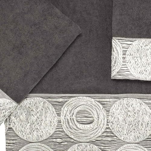 Avanti Linens - 3pc Towel Set, Soft & Absorbent Cotton Towels (Galaxy Collection, Granite) - color: Granite, size: 3-Piece Towels