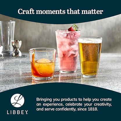 Libbey Bar Essentials Hi Ball Drinking Glasses, Clear Restaurant Quality Tall Drinking Glasses Set of 6, Modern Cocktail Glasses Set for Everyday Use - color: Tumbler Hi Ball 6
