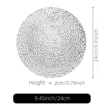 Glass Salad Plates Set of 4, 10inch Crystal Clear Tableware for Dessert, Appetizer, Fruit, Snack, Dishwasher Safe and Stackable, Snowflake Textrued Glass Design (10inch, 4pcs) - color: 10inch, size: 4pcs