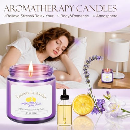 6 Pack Candles for Home Scented | Aromatherapy Candles Gift for Women,Soy Wax Long Lasting Jar Candles Gift Set for Women Christmas,Birthday,Mother's Day,Anniversary Present