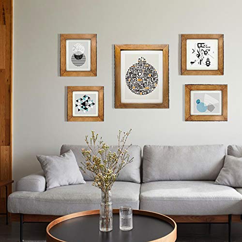 IKEREE 5x5 Picture Frames with Natural Bark Edges, Rustic Brown Wood Photo Frame for Tabletop or Wall Mounting Display - size: 5x5 inch