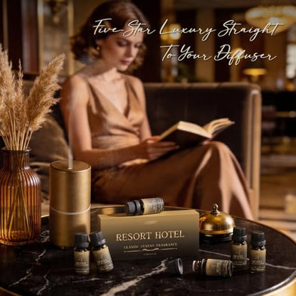 SALUBRITO Hotel Diffuser Oils Gift Set, Hotel Essential Oil for Diffuser, Luxury Fragrance Oils Inspired By 5-Star Classic Hotel Scents, Gift for Women & Men, Candle, Soap Making Scents - color: Gold