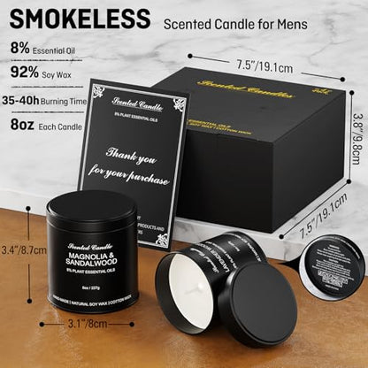 Men’s Scented Candles Set – Soy Wax Aromatherapy Candles for Men, Masculine Scented Candles with Essential Oils, Long Lasting Strong Scent, Luxury Gift Candles for Men,Dad,Him (31oz) - size: 31oz