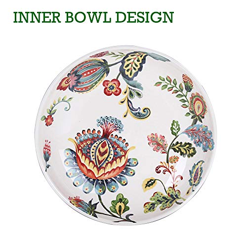 Bico Protea Cynaroides Pasta Bowls, 35oz Salad Bowl Set of 4, Large Ceramic Serving Dinner Bowls for Soup and Cereal, Microwave and Dishwasher Safe, Gift for Housewarming and Thanksgiving - color: Protea Cynaroides