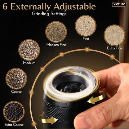 Electric Salt and Pepper Grinder Set, Automatic Refillable Salt and Pepper Grinder Set Rechargeable, One-Touch Electric Pepper Grinder, Stainless Steel Salt and Pepper Shakers Set for Kitchen
