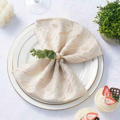 APTWOW 50PCS Napkin Rings, Easter Napkin Rings, Wood Bead Farmhouse Napkins Rings for Weddings Christmas Party and Easter Table Decoration - size: 50, style: Eucalyptus Leaf