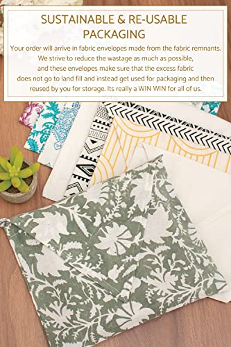 Midnight Blue Side Table Runners ( 100% Cotton, Floral Hand Block Print, 14x36 inch, Pack of 1) Fabric Lined | No Fray Edges | for Home, Kitchen, Dining Room, Holiday, Wedding Party Décor
