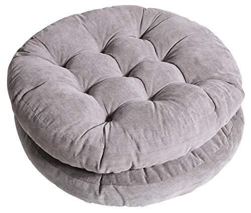 Tiita 22 Inch Floor Cushion - Round Outdoor Chair Cushion Pad | Large Meditation Cushion & Floor Pillow for Adult Sitting, Living Room, Balcony & Patio, Grey - color: (Round)|grey