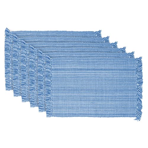 DII Variegated Tabletop Collection, Placemat Set3x19, Light Blue, 6 Piece - color: Light Blue, size: 19" x 13" (Set of 6)