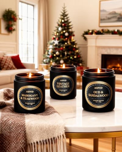 AOOVOO Scented Candles Gift Set - 6 Pack Candles for Men | Soy Candle for Home Scented, 42 oz 300 Hour Long Lasting Candle Set for Gift, Birthday, Christmas, Thanksgiving, Anniversary