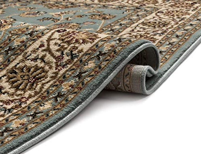 Well Woven Barclay Sarouk Light Blue Traditional Area Rug 7'10'' Round - color: Light Blue, size: 7'10" (Round)