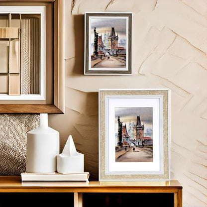 Daofary 8x10 Picture Frame Set of 6, Rustic Farmhouse Photo Frame, Display 5x7 with Mat or 8x10 Without Mat for Decorative on Wall Hanging and Tabletop Placement - size: 8 x 10