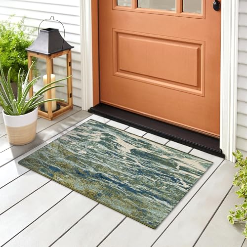 Liora Manne ESENCIA Indoor/Outdoor Power Loomed Latex Back Non Slip Mat - Transitional Coastal Fish Colorful (Caribe Sea) (2' x 2'10") - color: Caribe Sea, size: 2' x 2'10" (Rectangular)