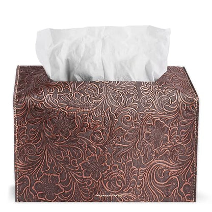 Leather Cover for Disposable Paper Hand Towel Box, Compatible with Kleenex Paper Hand Towel(1-Carved Red Cooper) - color: 1-carved Red Cooper