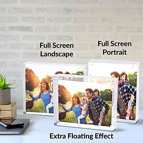 SimbaLux Magnetic Acrylic Picture Photo Frame 8x10 inches UV Protection | 24mm Thick, Clear Glass Like, Double Sided Frameless Desktop Floating Display, Free Standing, 20% Thicker than Most, 1 Pack - size: 8" x 10"