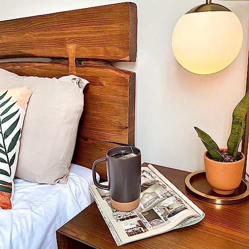 Mora Ceramics Large Tea Mug with Loose Leaf Infuser and Ceramic Lid, 18 oz, Portable, Microwave, Dishwasher Safe, Tall Coffee Cup - Rustic Matte Ceramic Glaze, Modern Herbal Tea Strainer, Nightwaves - color: Nightwaves