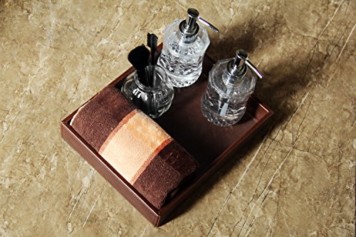 Vixdonos Leather Valet Tray Rectangular Catchall Tray Counter Organizer for Key,Jewelry,Perfume,Glasses and Watches(Brown) - color: Brown