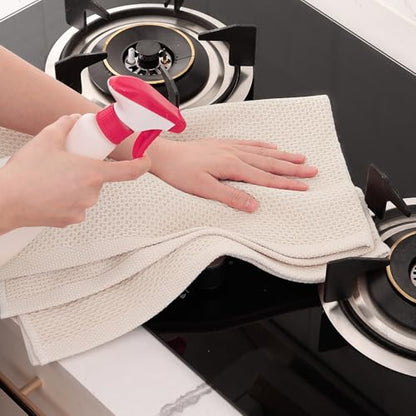 Homaxy 100% Cotton Oversized Waffle Weave Kitchen Towels 8-Pack, Beige | 20 x 28 Inches, Ultra Soft Absorbent Dish Towels, Quick Drying Large Cleaning Towels - color: Beige, size: 20 X 28 - 8 Pack
