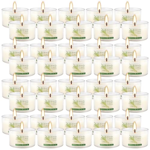 40-Pack Citronella Scented Tealight Candles -Outdoor Candles Natural Soy Wax Candle Bulk, Smokeless & Long-Lasting for Yard, Picnic, Camping Outdoor Comfort. - color: 40Pack-Citronella tea candle