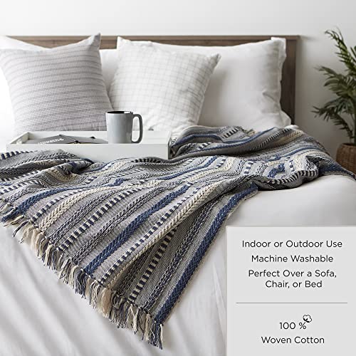 DII Braided Striped Throw, 50x60, Honey Gold - color: Honey Gold, size: 50x60"