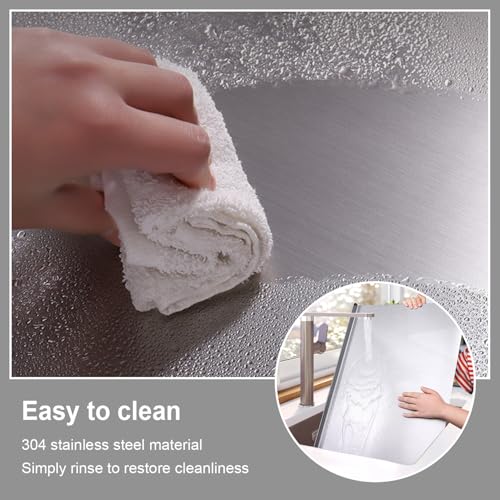 304 Stainless Steel Cutting Board – Stainless Steel Kitchen Chopping Boards Non-Slip, Dishwasher Safe – Ideal for Meat, Vegetables, Fruits, Bread & Baking – Commercial & Home Use (19.6 * 19.6in) - size: 19.6"L x 19.6"W