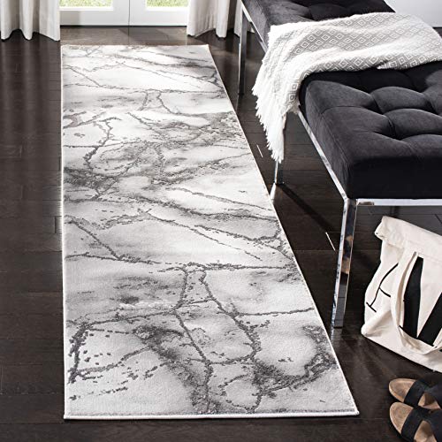 SAFAVIEH Craft Collection Runner Rug - 2'3" x 6', Grey & Silver, Modern Abstract Design, Non-Shedding & Easy Care, Ideal for High Traffic Areas in Living Room, Bedroom (CFT877G) - color: Grey/Silver, size: 2'3" x 6' (Runner)