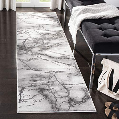 SAFAVIEH Craft Collection Runner Rug - 2'3" x 6', Grey & Silver, Modern Abstract Design, Non-Shedding & Easy Care, Ideal for High Traffic Areas in Living Room, Bedroom (CFT877G) - color: Grey/Silver, size: 2'3" x 6' (Runner)