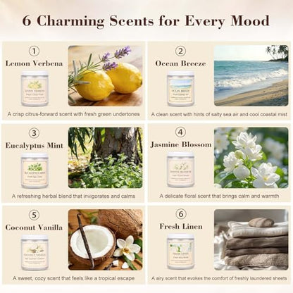 6 Pack Scented Candles Gift Set, 42oz Soy Candles, Jar Candles for Home | Up to 300 Hour Burn, Aromatherapy Candle Set, Natural Candles for Relaxation Bath, Housewarming Birthday Gifts for Women Mom - color: Scented Candles-6 Pack