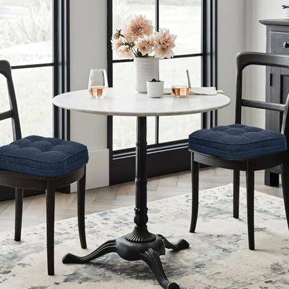 GOFORIT Memory Foam Cushion，Square Seat Cushions for Dining Chairs,Non-Slip Chair Pads with Removable Cover, 16'' x 16'', Dark Blue - color: Dark Blue