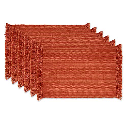 DII Variegated Tabletop Collection, Placemat Set 13x19, Spice, 6 Piece - color: Spice, size: 19" x 13" (Set of 6)