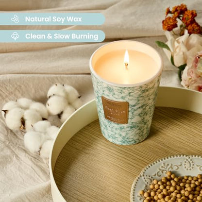 M&SENSE Fresh Sage Citrus Scented Soy Candle, 3 Wick Highly Scented 14.1 Oz 75H, Aromatherapy Christmas Gift for Women and Men - color: FreshSageCitrus, size: Medium