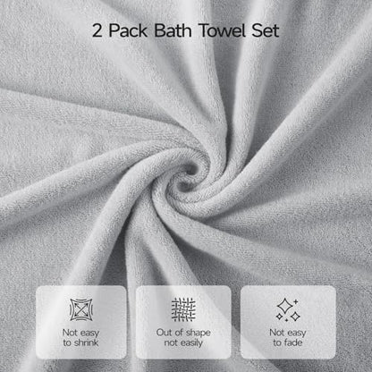 ecolook Ultra Soft 6-Piece Towel Set, 100% Cotton | Lighter Weight, Quick Dry, Highly Absorbent, 2 Bath, 2 Hand, 2 Washcloths, Perfect for Bathroom, Light Gray - color: Light Gray